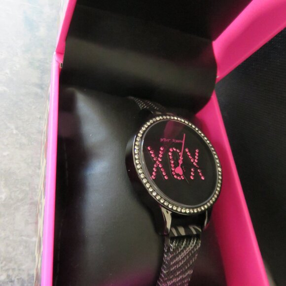 (#033) Betsey Johnson Glitter XOX w/ Rhinestone Women\'s Watch main image 4